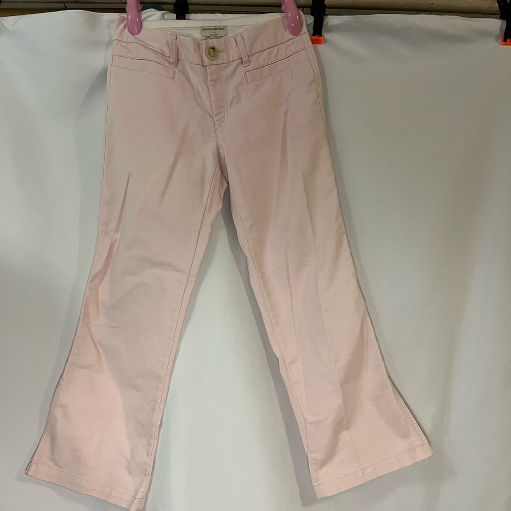 Banana Republic Blush Pink Side Slit Flare Stretch Pants